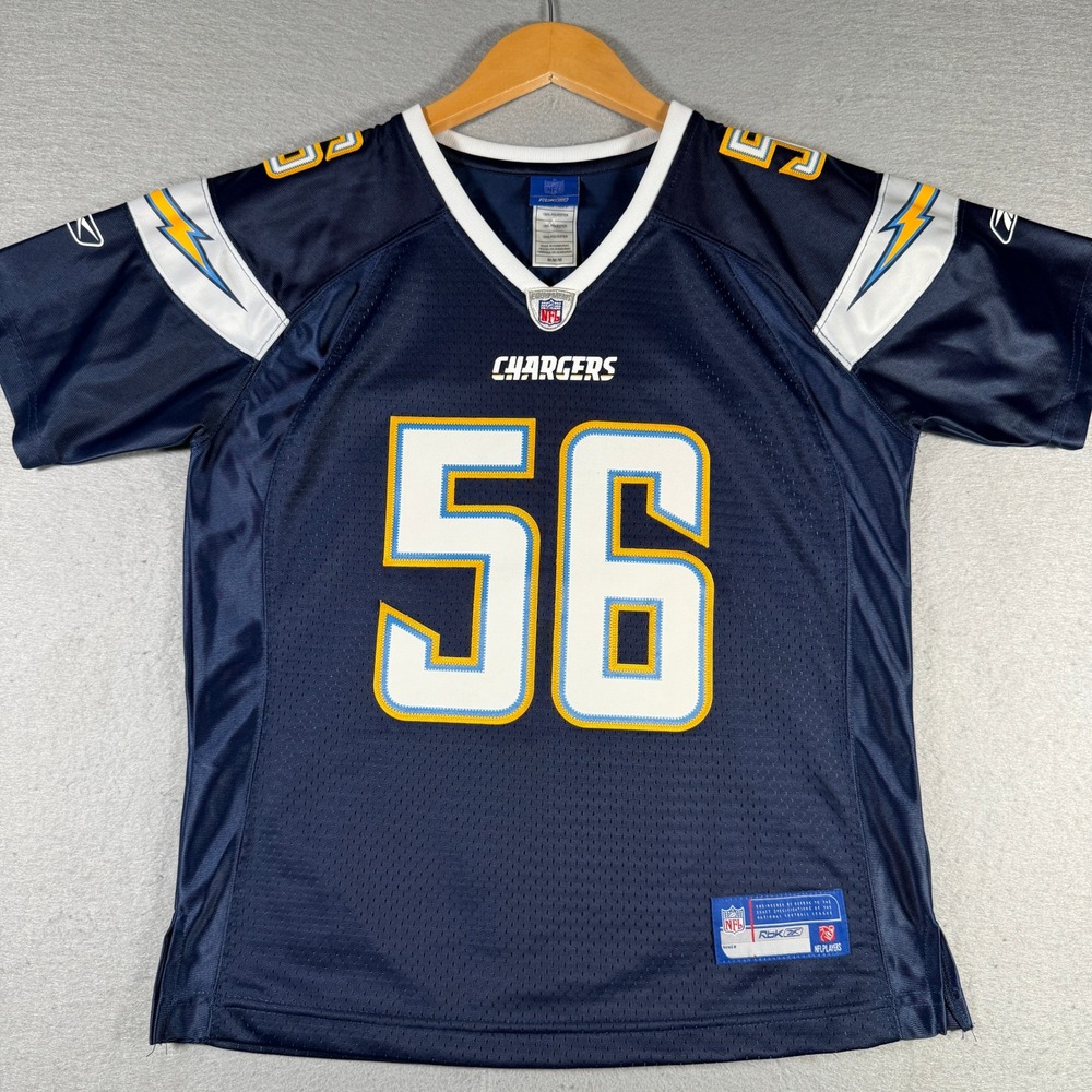 Reebok NFL San Diego Chargers Shawne‎ Merriman 56 Jersey Kids Medium Navy Blue